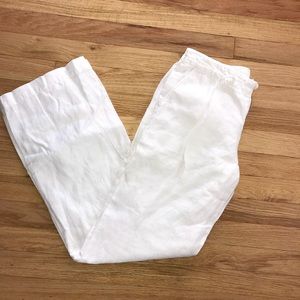 GAP white linen pants